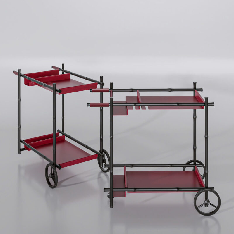 bar cart có bánh phụ trước bar cart có bánh phụ trước
