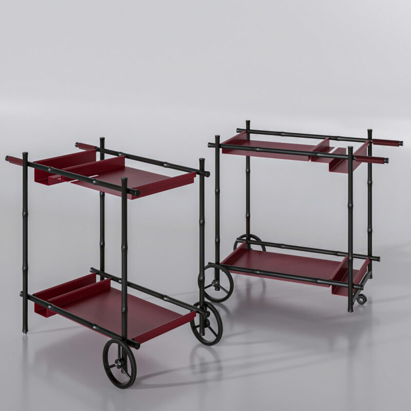 bar cart có bánh phụ trước bar cart có bánh phụ trước