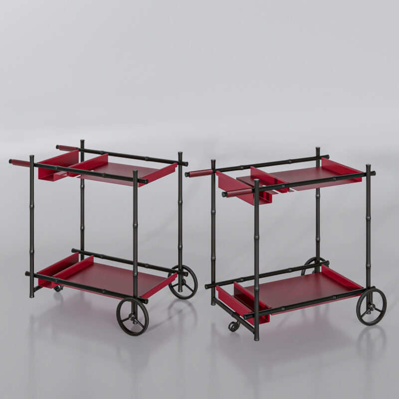 bar cart có bánh phụ trước bar cart có bánh phụ trước